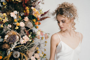 crystal flower side hair vine