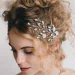 Small updo wedding hair vine