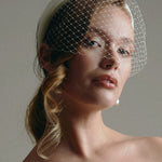 Esme Ivory Padded Birdcage Veil with separate Headband