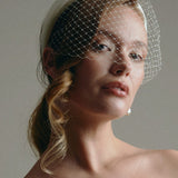 Esme Ivory Padded Birdcage Veil with separate Headband