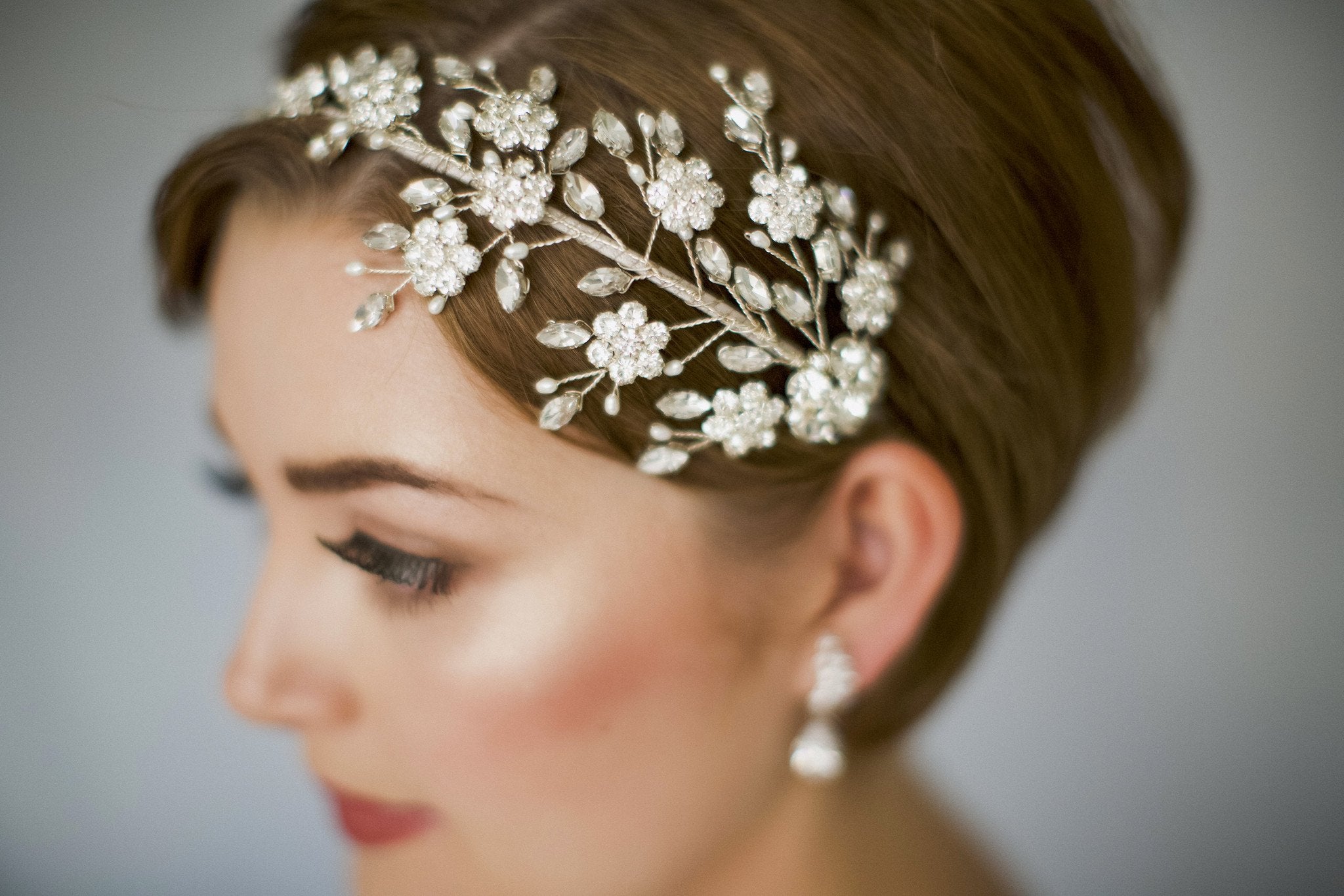 Large statement crystal wedding headband - Etta - Debbie Carlisle