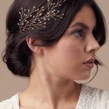 Gold crystal botanical hairpins - May