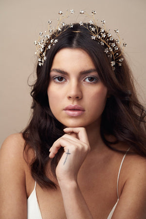 Star crown in gold with 6 matching hairpins - Starlet