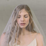 gold ethereal bridal browband with veil