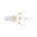 Imogen small silver mother of pearl flower wedding headpiece