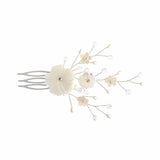 Imogen small silver mother of pearl flower wedding headpiece