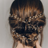 Plait hairvine in gold Swarovski crystal - India Y hairvine