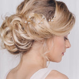 Small crystal and pearl wedding hairpins