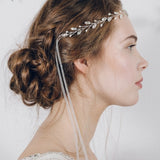 Bohemian crystal and pearl bridal browband