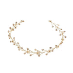 Isabella gold crystal and mother of pearl bridal headband