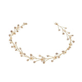 Isabella gold crystal and mother of pearl bridal headband