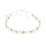 Isabella silver freshwater pearl, crystal and mother of pearl flower headband