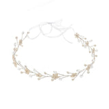 Isabella silver freshwater pearl, crystal and mother of pearl flower headband