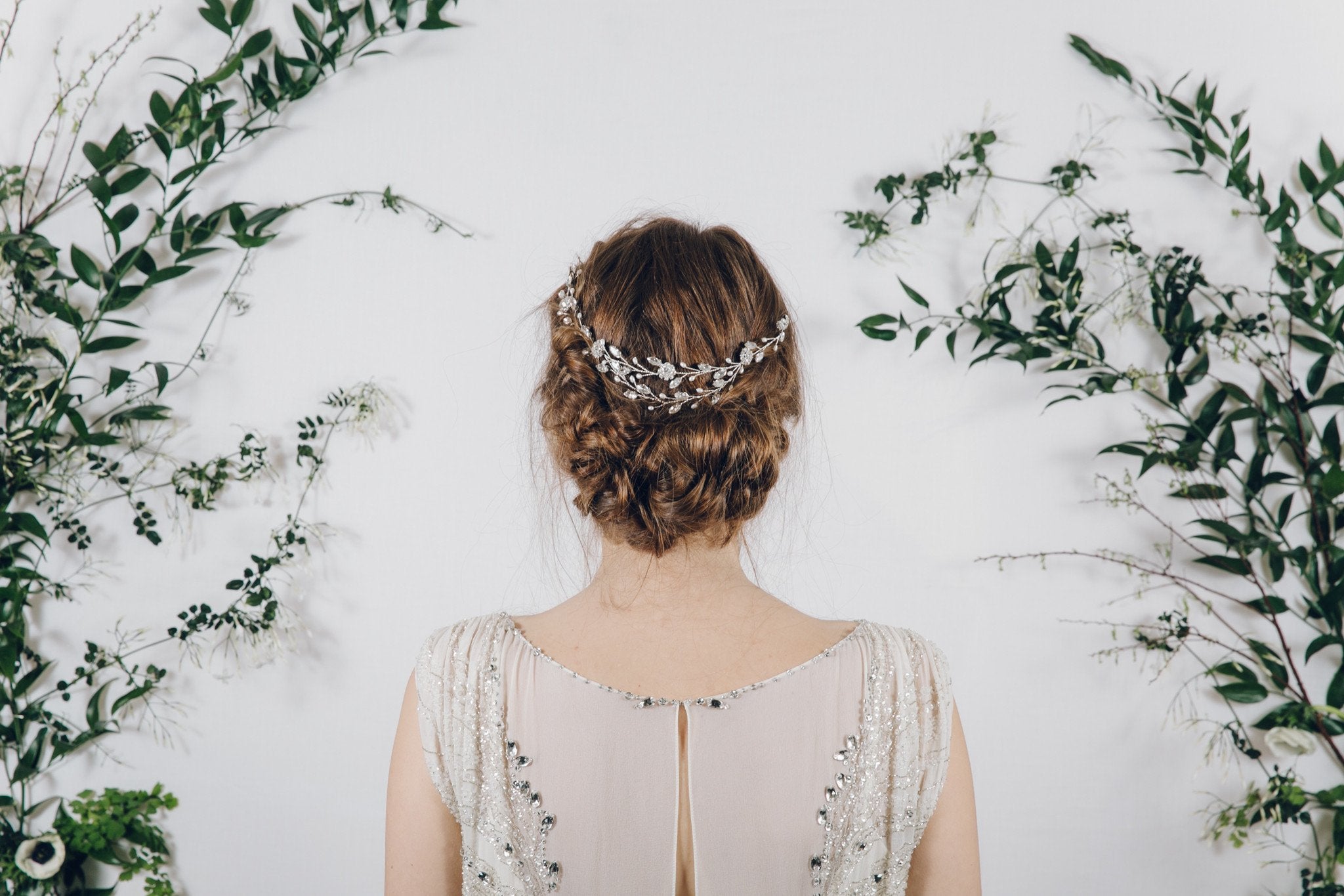 Isadora circlet style up do wedding hair vine 