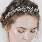 Crystal and pearl tiara bridal headband