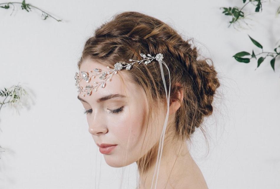 Crystal and pearl tiara bridal headband