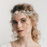 ivory flower wedding browband
