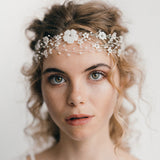 mother of pearl flower foreheadband