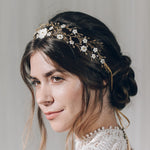 Bohemian gold crown intertwined woven bridal hairvine - Katarina