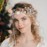 delicate flower wedding browband