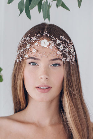 Statement bohemian intertwined woven wedding hairvine - Katya