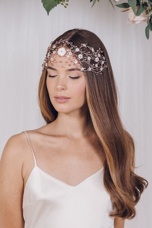Statement bohemian intertwined woven wedding hairvine - Katya