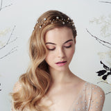 Gold Swarovski star celestial bridal hairvine Larissa Moonlight Collection