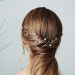 Delicate Silver Swarovski star wedding hairvine Larissa 
