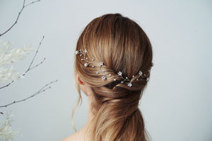 Delicate Silver Swarovski star wedding hairvine Larissa 