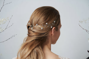 Silver Swarovski star bridal hairvine Larissa Moonlight Collection