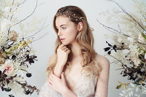Celestial Swarovski star bridal browband hairvine Larissa 