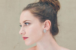 Lauren vintage droplet rhinestone crystal stud wedding earrings