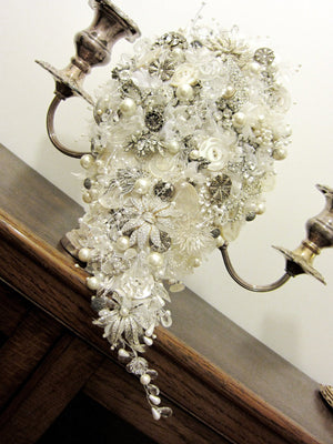 Lavish Teardrop Shower Brooch Bouquet - Debbie Carlisle