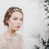 Crystal and pearl tiara bridal hair comb 