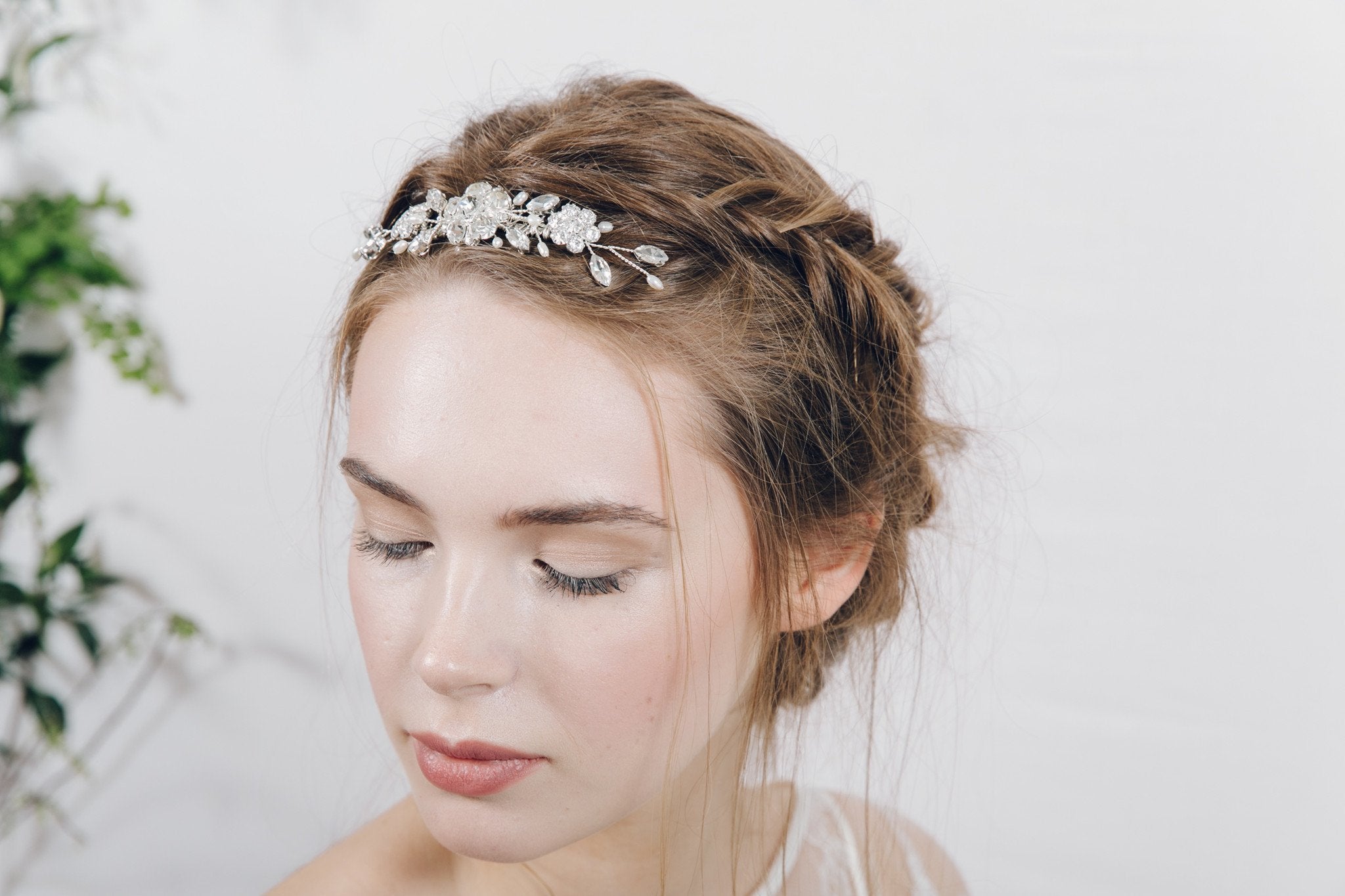Small tiara style wedding hair comb
