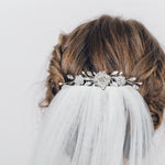 Crystal and pearl wedding veil comb