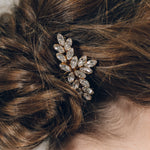 Vintage style Swarovski crystal bridal hair comb in opal, silver, rose gold or gold - Luna