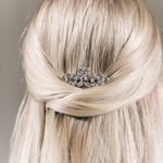 Vintage style Swarovski crystal wedding hair comb in silver - Luna