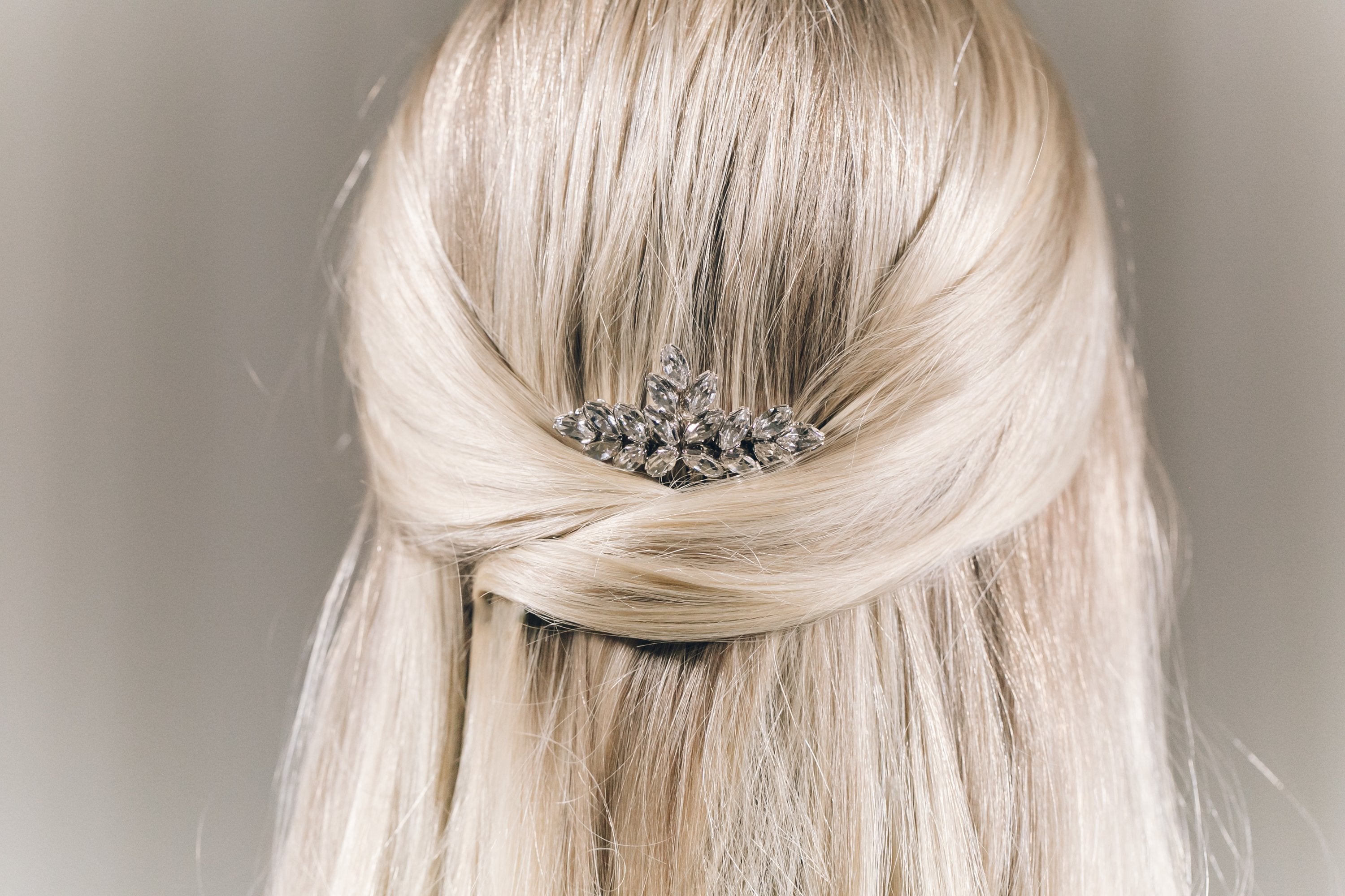 Vintage style Swarovski crystal wedding hair comb in silver - Luna