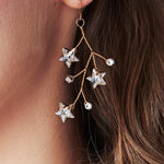 Lunaria Swarovski Crystal star cluster earrings by debbiecarlisle.com