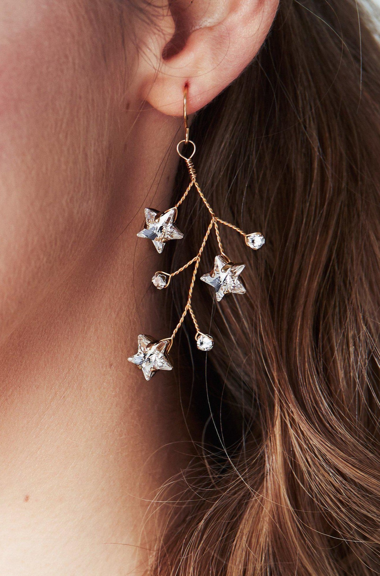 Lunaria Swarovski Crystal star cluster earrings by debbiecarlisle.com