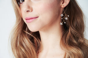Lunaria Swarovski Crystal star cluster gold earrings