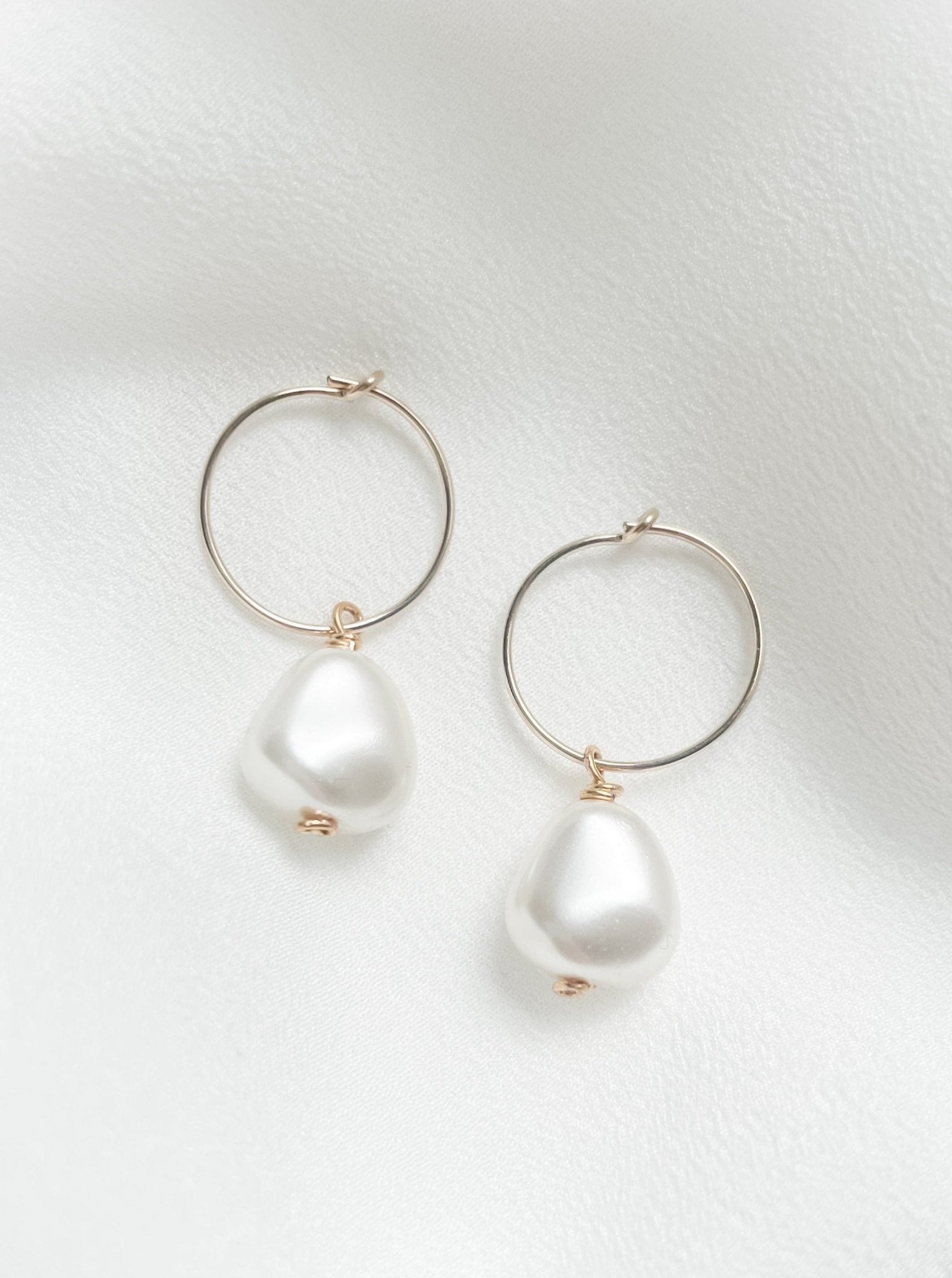 Lyla gold vegan baroque pearl hoop earrings