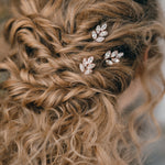 Rose gold crystal wedding hairpins