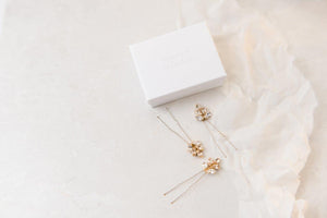 Light silk Swarovski crystal hairpins