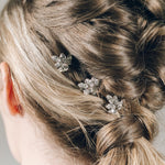 Silver Swarovski crystal bridal hairpin trio - Lyra