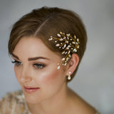 Large leafy crystal wedding hairpin - Maisie - Debbie Carlisle