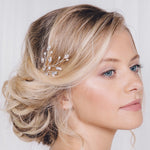 Large leafy crystal wedding hairpin - Maisie - Debbie Carlisle