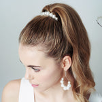Swarovski Pearl hair comb and hoop earrings set Mona by Debbie Carlisle