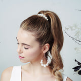 Swarovski Pearl hair comb and statement earrings set Mona by Debbie Carlisle